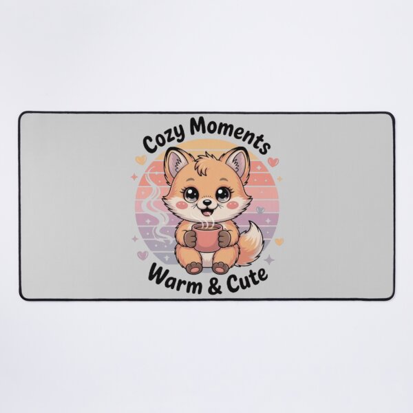 Item preview, Cozy Fox with Warm Coffee – Cute Kawaii Animal Art designed and sold by SoftyDesigns.