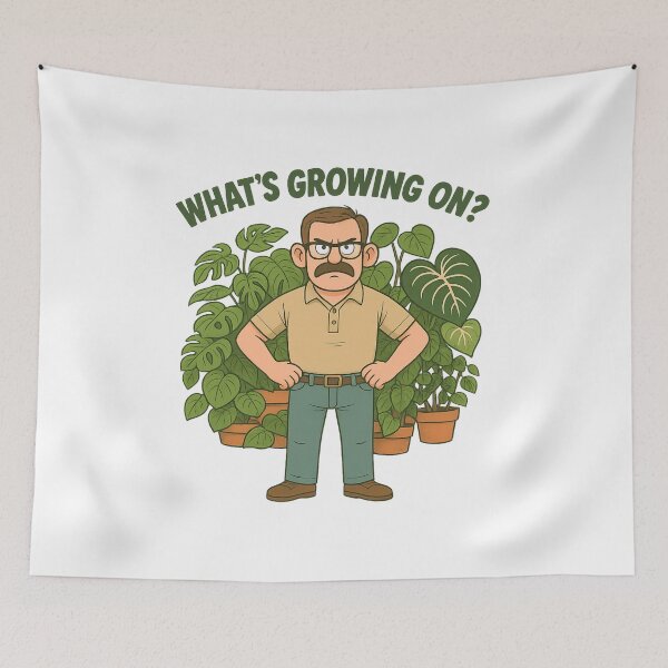 Item preview, What’s Growing On? Plant Pun Design designed and sold by Prints Off Whales.