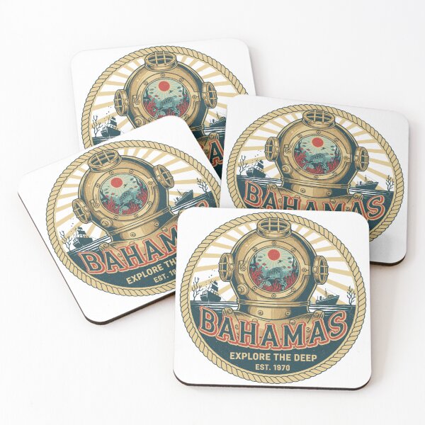 Item preview, Bahamas Deep Sea Retro Dive - Vintage Nautical Explorer & Turtle Design designed and sold by Wear Sculpt.