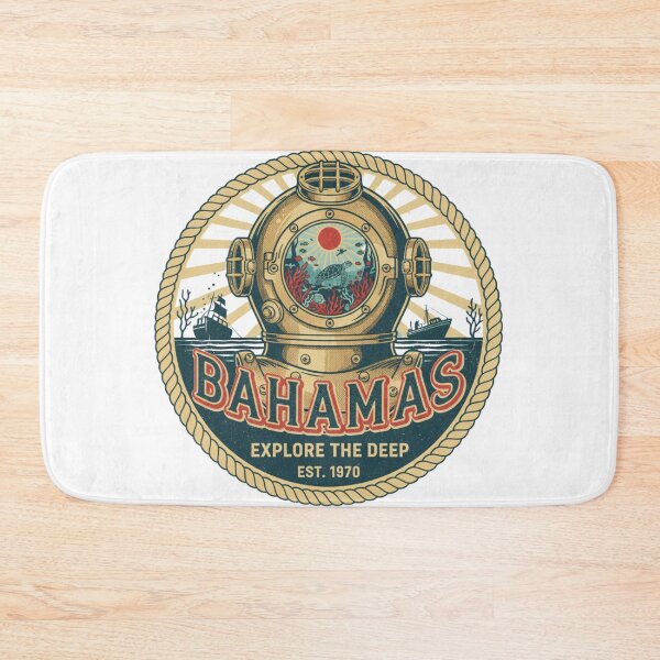 Item preview, Bahamas Deep Sea Retro Dive - Vintage Nautical Explorer & Turtle Design designed and sold by Wear Sculpt.