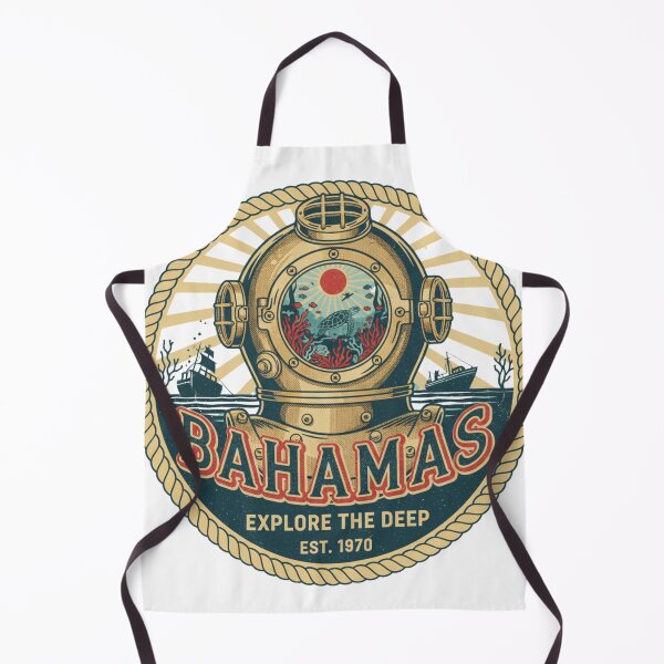 Item preview, Bahamas Deep Sea Retro Dive - Vintage Nautical Explorer & Turtle Design designed and sold by Wear Sculpt.