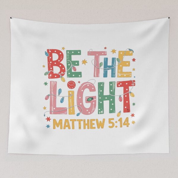 Item preview, be the light, holly sign, catholic t-shirt, cheerfull spirit, God child designed and sold by infografikapp.