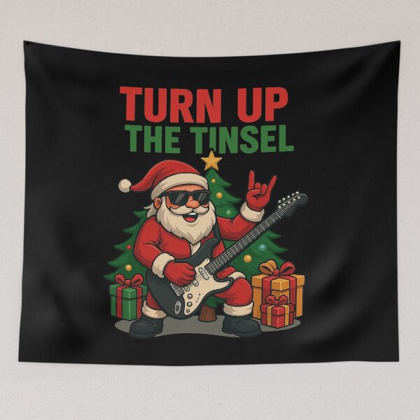 Item preview, Rocking Santa Turn Up The Tinsel designed and sold by FandomFunStudio.