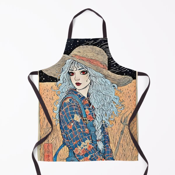 Item preview, Starlit Harvest Dreamer – Cottagecore Farm Girl Art designed and sold by Neer arts.