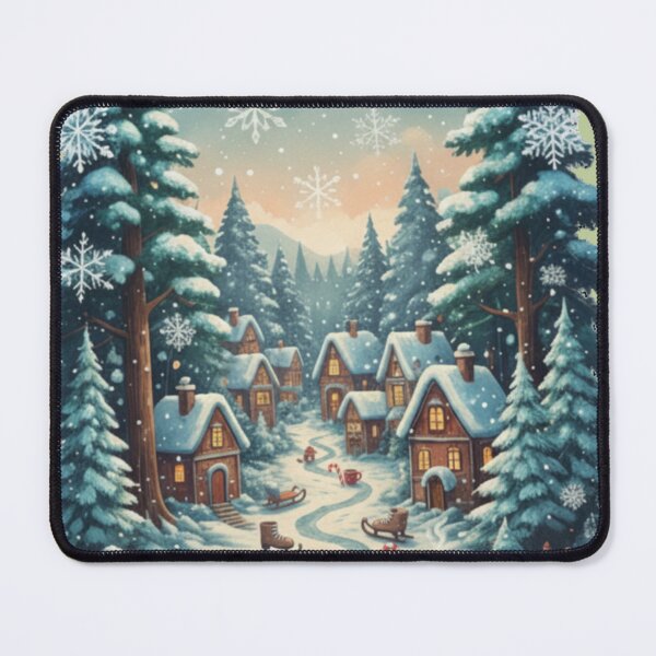 Item preview, Winter Wonderland Village Sweatshirt Design – Cozy Snowy Scene PNG designed and sold by Omikook.