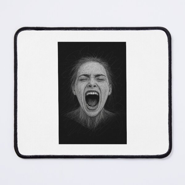 Item preview, Screaming Portrait in White Lines designed and sold by Bartcorner.