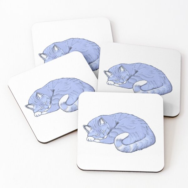 Item preview, Sleeping Cat Illustration – Cozy purple Feline Art designed and sold by FatFoxStudio.