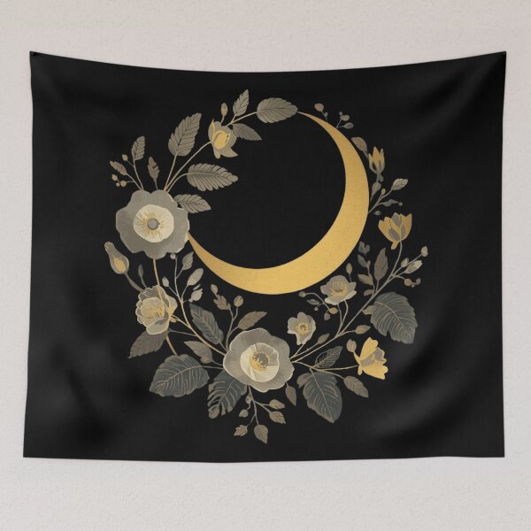 Item preview, Celestial Moon Framed by Dreamy Botanicals designed and sold by The Crazy Cat Lady.