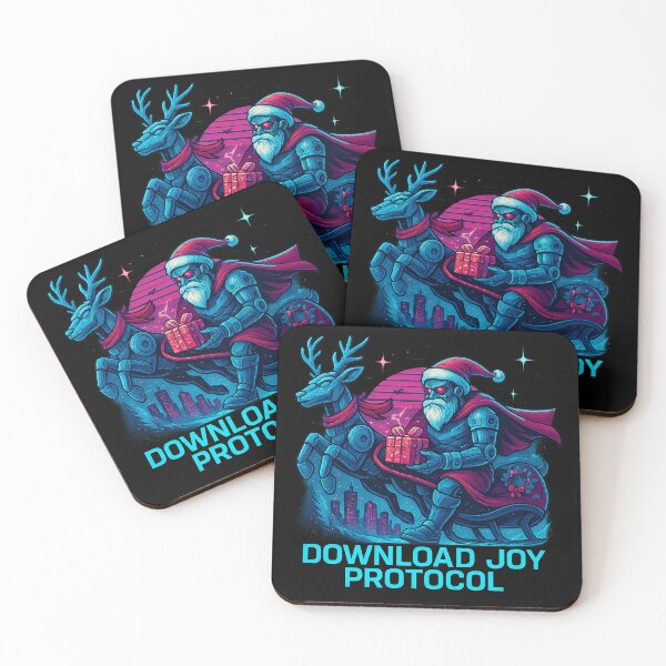 Item preview, Download Joy Protocol – Cyberpunk Cyborg Santa Christmas Art designed and sold by AddictiveDesign.