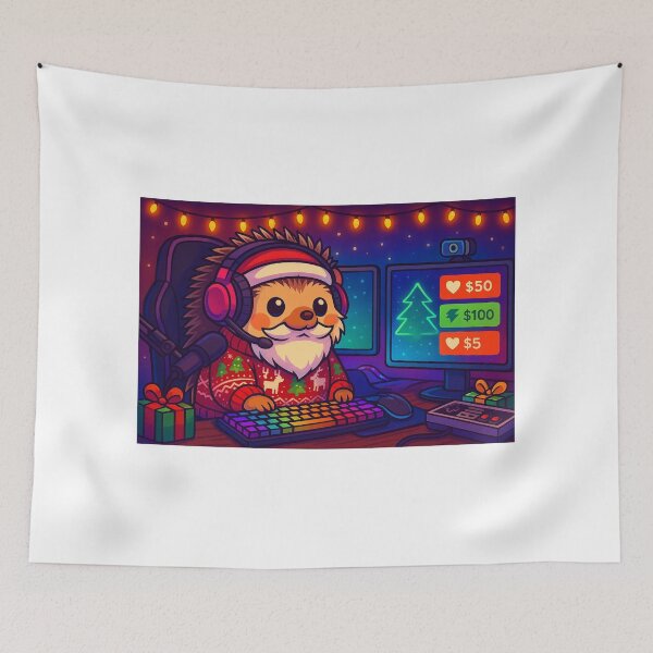 Item preview, Epic Gaming Hedgehog Christmas ,Ultimate Gamer Pet Setup designed and sold by E.D.CH designs..