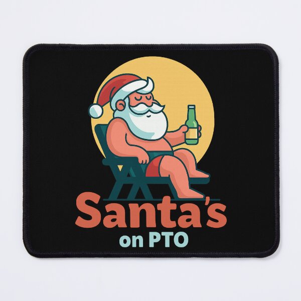 Item preview, Santa Vacation Cartoon PNG | Funny Santa Beach Art designed and sold by DrawHandArt.