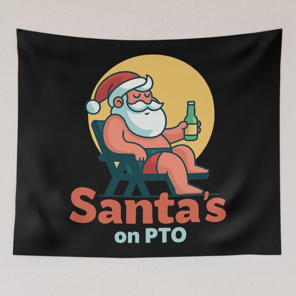 Item preview, Santa Vacation Cartoon PNG | Funny Santa Beach Art designed and sold by DrawHandArt.