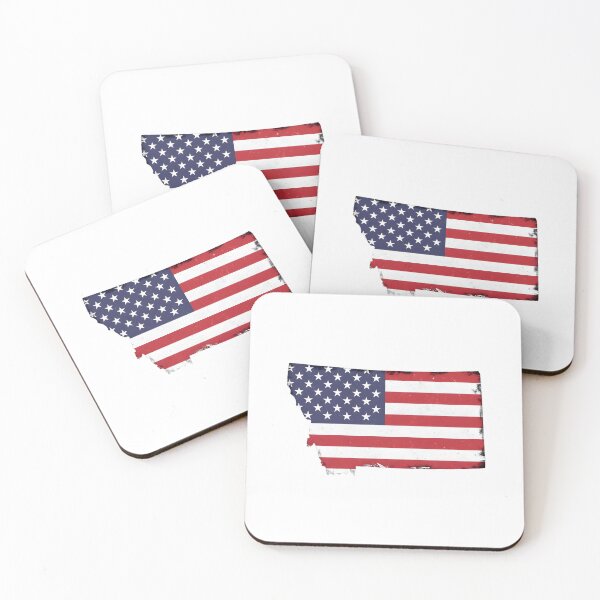 Item preview, Montana Stars & Stripes State Silhouette – Distressed Americana designed and sold by Paper Drip.