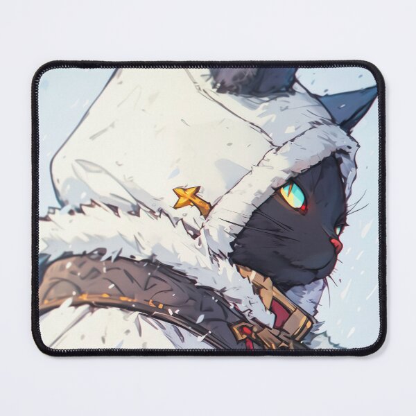 Item preview, Dark Cat Knight - Ice Guardian - Epic Winter Fantasy Art designed and sold by Nostosalgos.