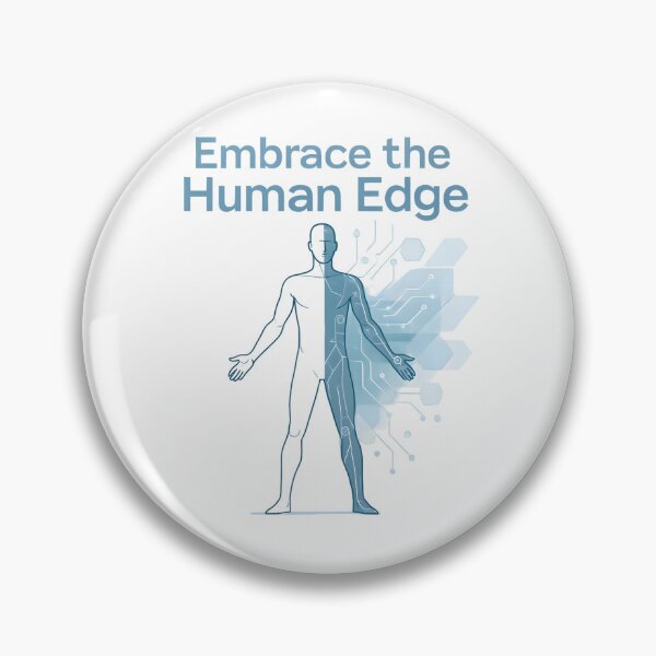 Item preview, Embrace the Human Edge – Futuristic Tech & Humanity Fusion Design designed and sold by The-Dodos.