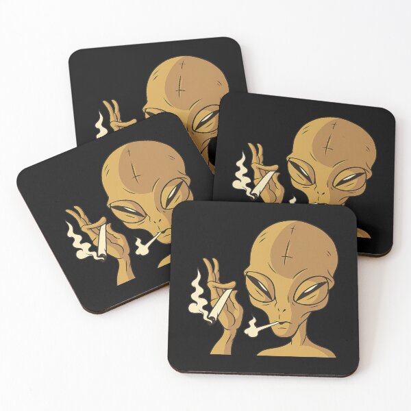 Item preview, Cool Alien Smoking Cartoon Illustration | Extraterrestrial Character Art | Sci-Fi Alien designed and sold by DrawHandArt.