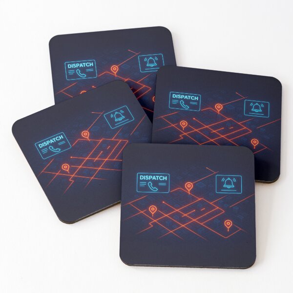 Item preview, Neon Dispatch City Map – Futuristic Emergency Route Interface designed and sold by PrometheusStyle.