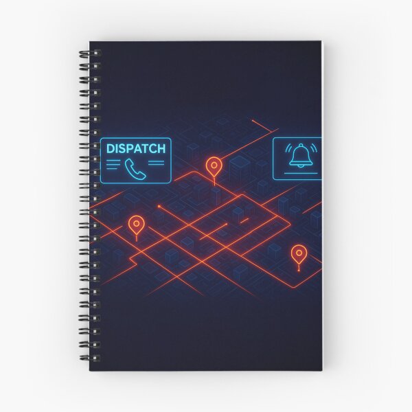 Item preview, Neon Dispatch City Map – Futuristic Emergency Route Interface designed and sold by PrometheusStyle.