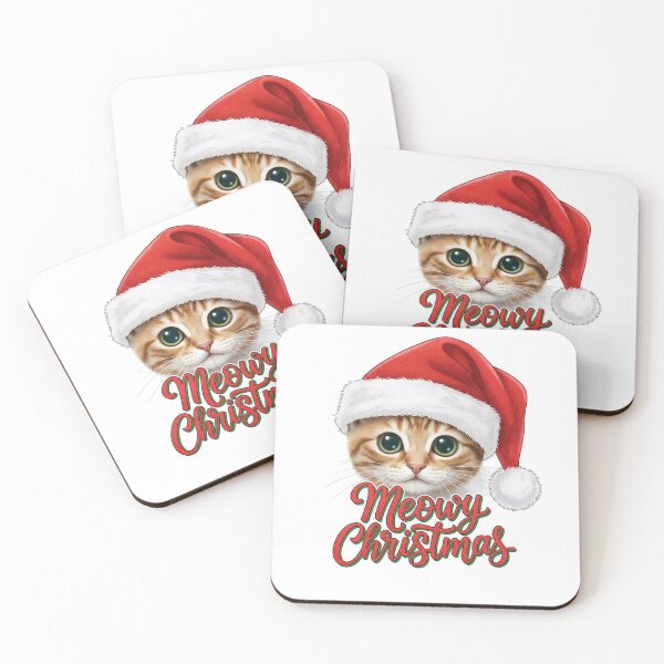 Artikelvorschau, Lustige Katze Moewy Weihnachten - Süßes Kätzchen mit Weihnachtsmannmütze entworfen und verkauft von VisionWeaveLab.