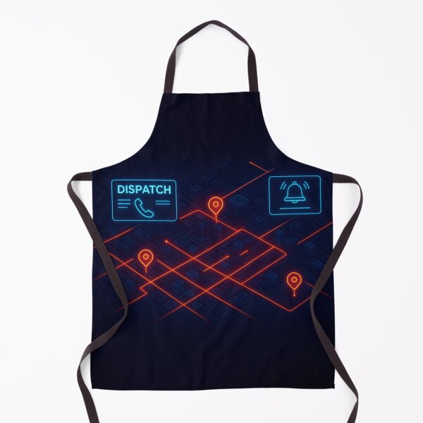 Item preview, Neon Dispatch City Map – Futuristic Emergency Route Interface designed and sold by PrometheusStyle.