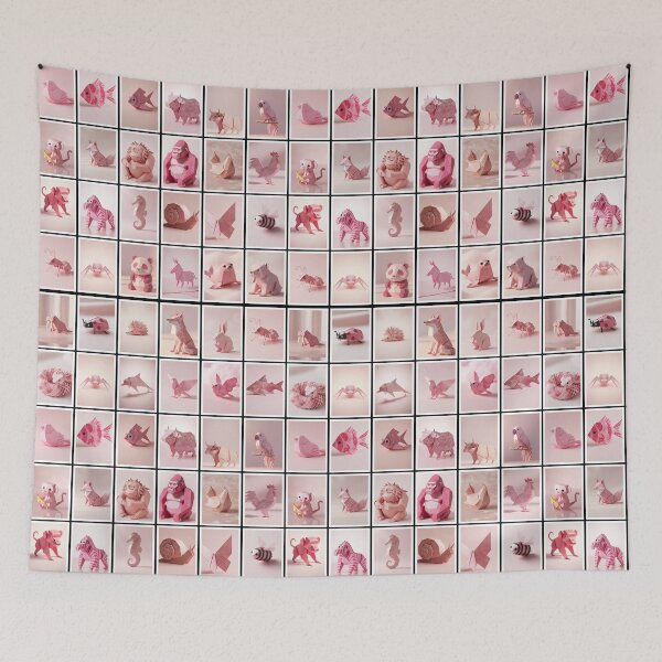 Item preview, #2 Cute Pink Origami Animals – Minimalist Paper Art Collection designed and sold by stephenignacio.