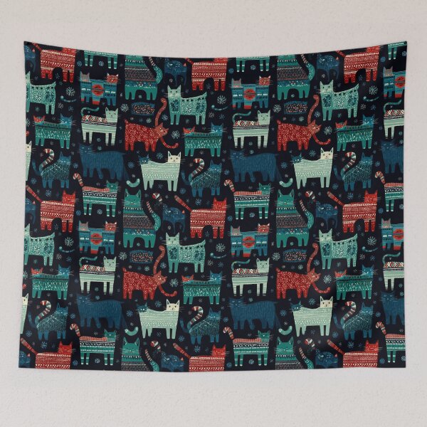 Item preview, Cute Colorful Cats Pattern – Adorable Hand-Drawn Cat  designed and sold by MOONE FLOWER.