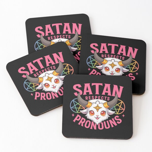Item preview, Cute Kawaii Demon Goat Pronoun Respect LGBTQ Pride Design | Colorful Occult Aesthetic Art designed and sold by DrawHandArt.