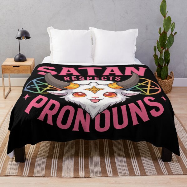 Item preview, Cute Kawaii Demon Goat Pronoun Respect LGBTQ Pride Design | Colorful Occult Aesthetic Art designed and sold by DrawHandArt.