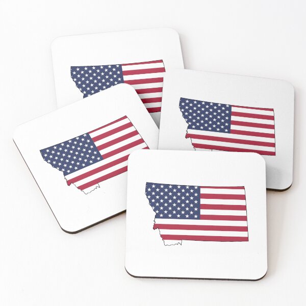 Item preview, Montana USA Flag Silhouette – Stars and Stripes State Outline designed and sold by Paper Drip.