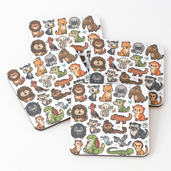 Item preview, Cute Cartoon Animals Sticker Set designed and sold by geartes.