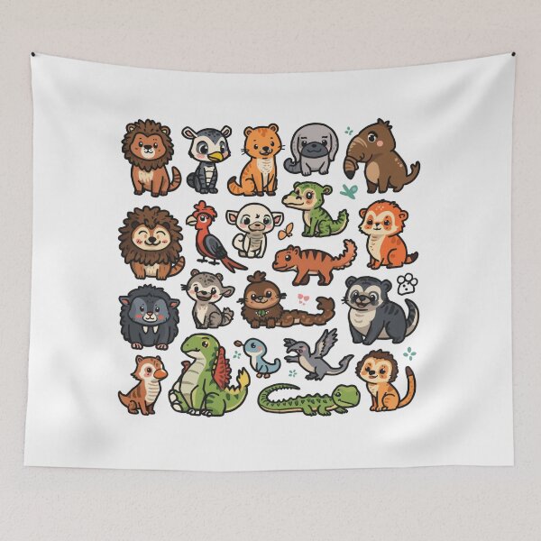 Item preview, Cute Cartoon Animals Sticker Set designed and sold by geartes.