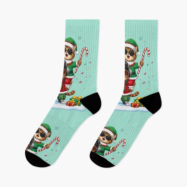Item preview, Cool Christmas Party Cats | Funny Hip-Hop & Elf Duo designed and sold by E-SarnEdge.