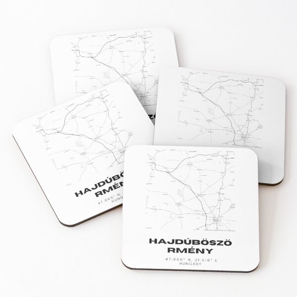 Item preview, Hajdúböszörmény Hungary Map | Minimalist Black & White Print designed and sold by RM-Journey.