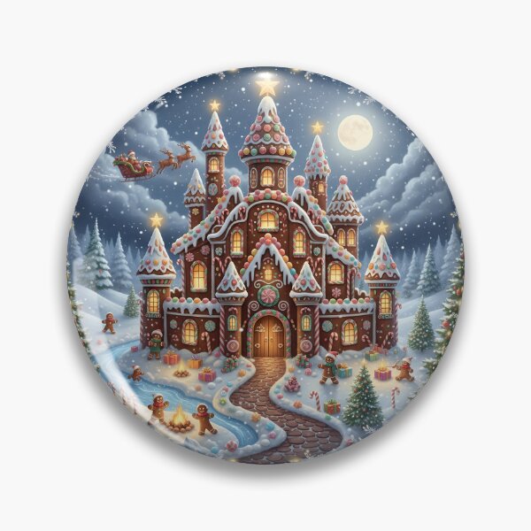 Item preview, Magical Gingerbread House with Santa Sleigh, Campfire & Snowy Night Charm designed and sold by FusionGaze.