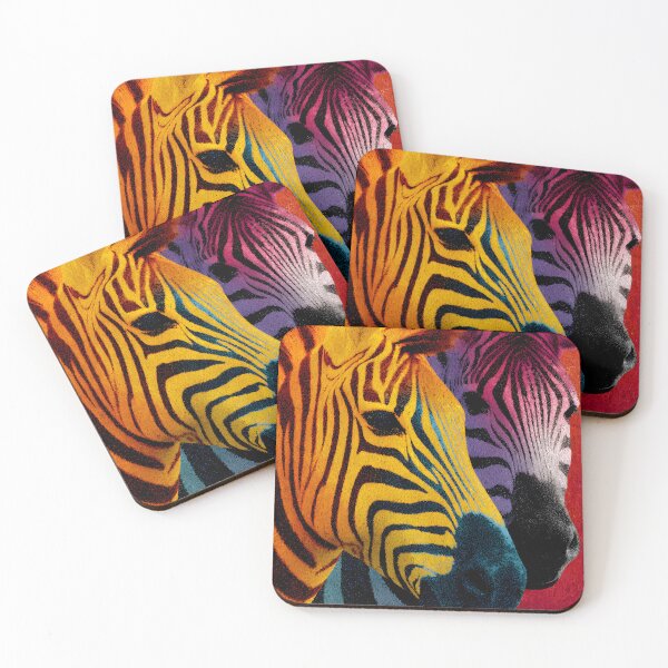 Item preview, Vibrant Duo of Colorful Zebras in Bold Abstract Style designed and sold by daila70.