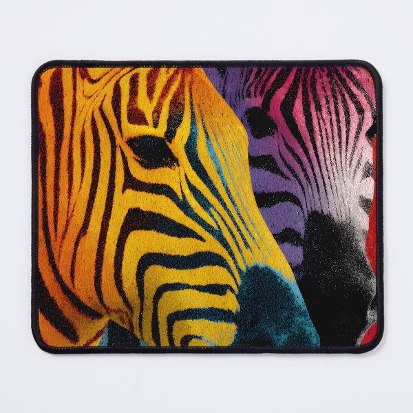 Item preview, Vibrant Duo of Colorful Zebras in Bold Abstract Style designed and sold by daila70.