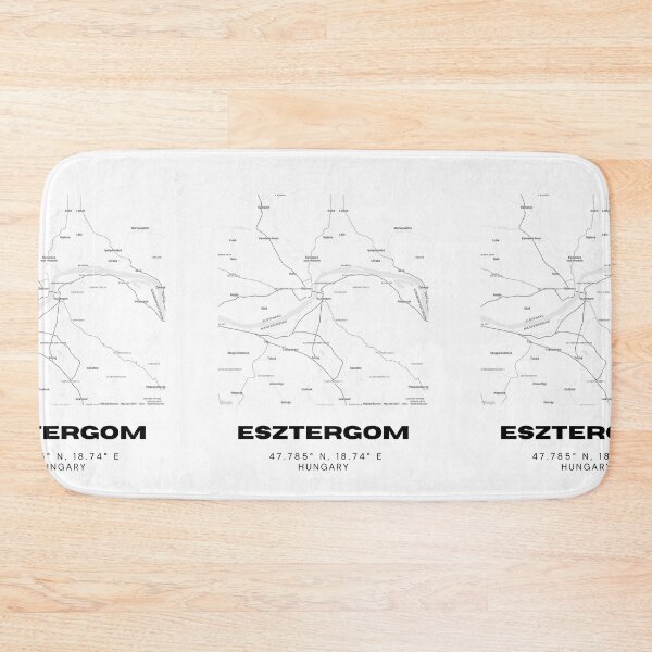 Item preview, Esztergom Hungary Map | Minimalist Black & White Danube City Poster designed and sold by RM-Journey.