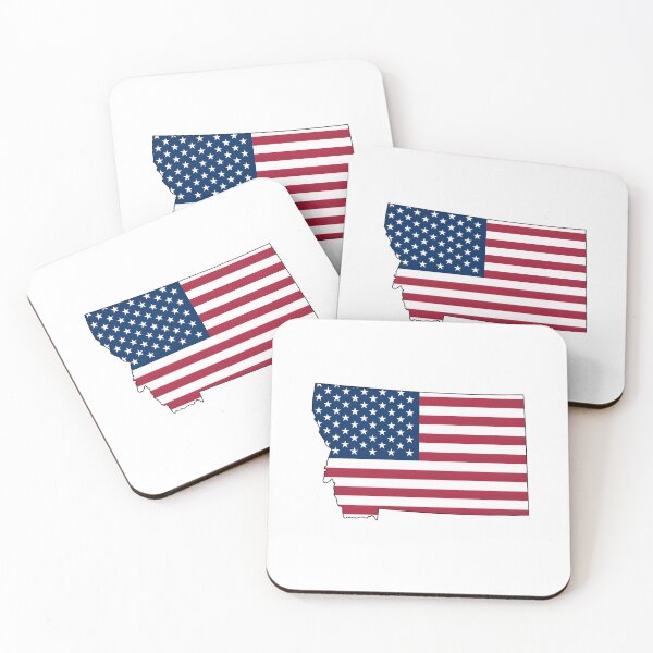 Item preview, Montana USA Flag Silhouette – Stars and Stripes State Outline designed and sold by Paper Drip.
