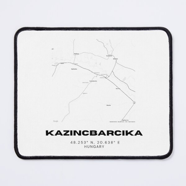 Item preview, Kazincbarcika Hungary Map | Minimalist Black & White Print designed and sold by RM-Journey.