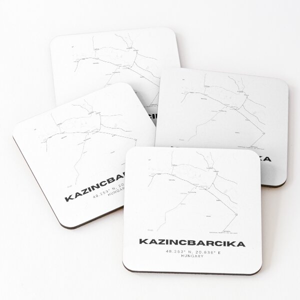 Item preview, Kazincbarcika Hungary Map | Minimalist Black & White Print designed and sold by RM-Journey.