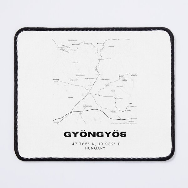 Item preview, Gyöngyös Hungary Map | Minimalist Black & White City Poster designed and sold by RM-Journey.