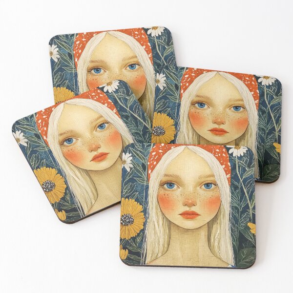 Item preview, Floral Bandana Girl Portrait designed and sold by Liededrom..