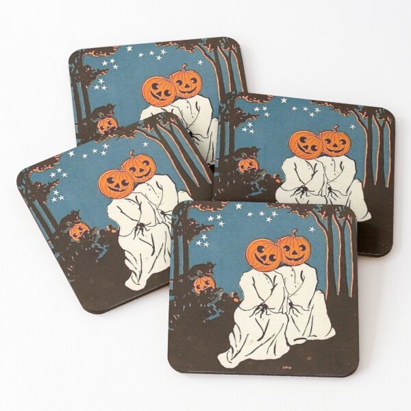 Item preview, Halloween Ghost Pumpkin Couple designed and sold by Oniyasha.