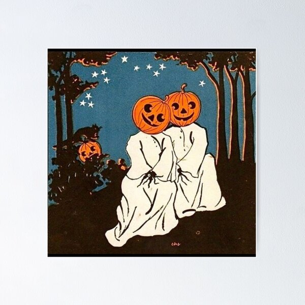 Item preview, Halloween Ghost Pumpkin Couple designed and sold by Oniyasha.