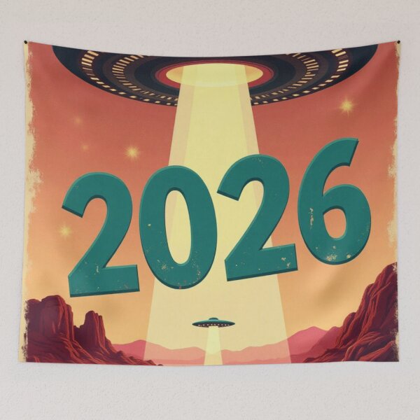 Item preview, Vintage UFO Sightings 2026 | 1950s Flying Saucer Retro Alien Sci-Fi designed and sold by Antik by Schulz.