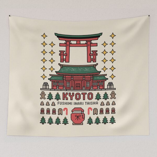 Item preview, Kyoto Christmas Fushimi Inari Taisha Festive designed and sold by FreshVibe Prints.