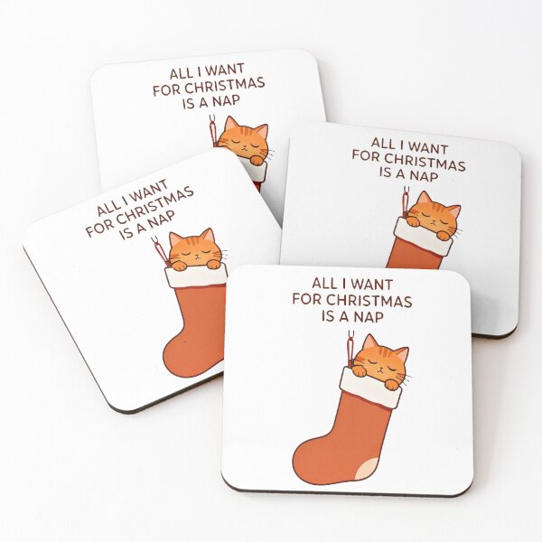 Item preview, All I Want For Christmas Is A Nap - Cat Sleeping in Christmas Sock - Funny Holiday Design designed and sold by VisionWeaveLab.