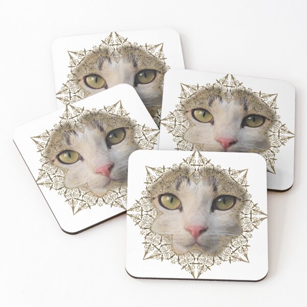 Item preview, Golden Mandala Cat Portrait – Elegant Feline Artwork designed and sold by MB-CatPrints.