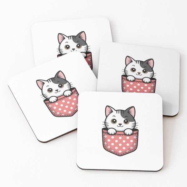 Item preview, Adorable Pocket Kitty Illustration Kawaii Vector Peeking Cat designed and sold by chattsuede.