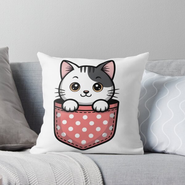 Item preview, Adorable Pocket Kitty Illustration Kawaii Vector Peeking Cat designed and sold by chattsuede.